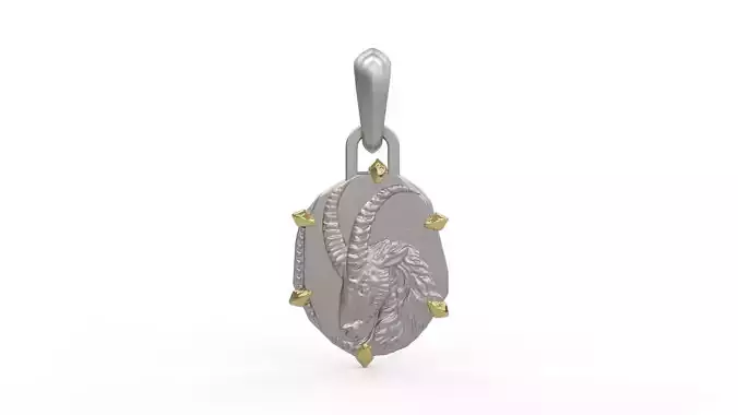 Capricorn Zodiac Pendant 3D print model