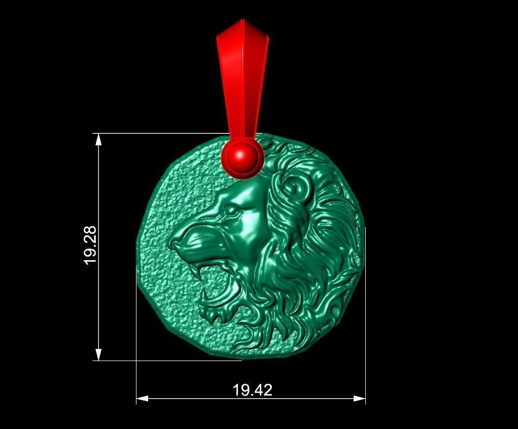 Leo Amulet Pendant 3D print model_8