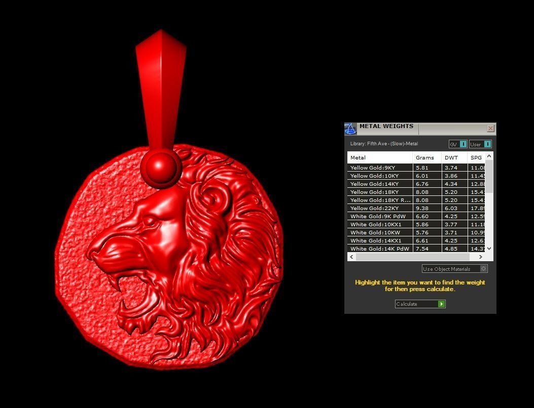 Leo Amulet Pendant 3D print model_11