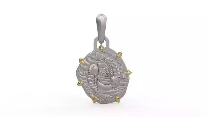 Pisces Zodiac Pendant 3D print model