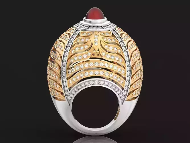  large woman ring with stone patterns  