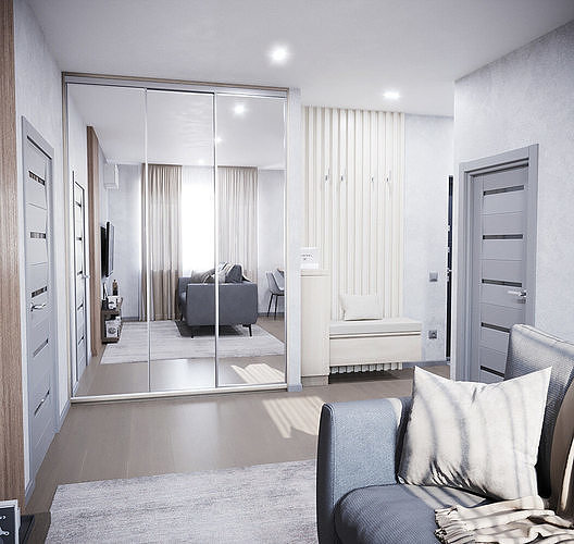 Grey Wood Apartment 2019 3D Scene 3D model