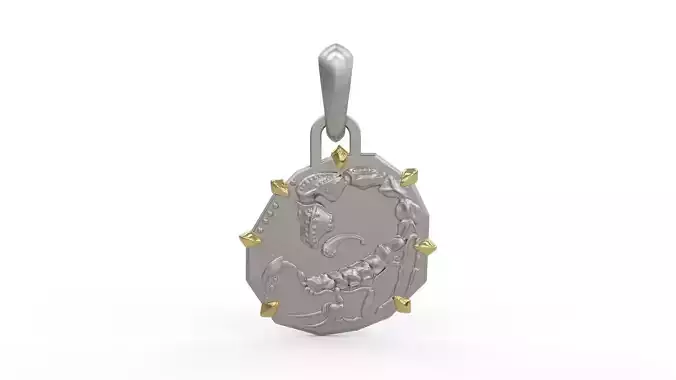 Scorpio Zodiac Pendant 3D print model
