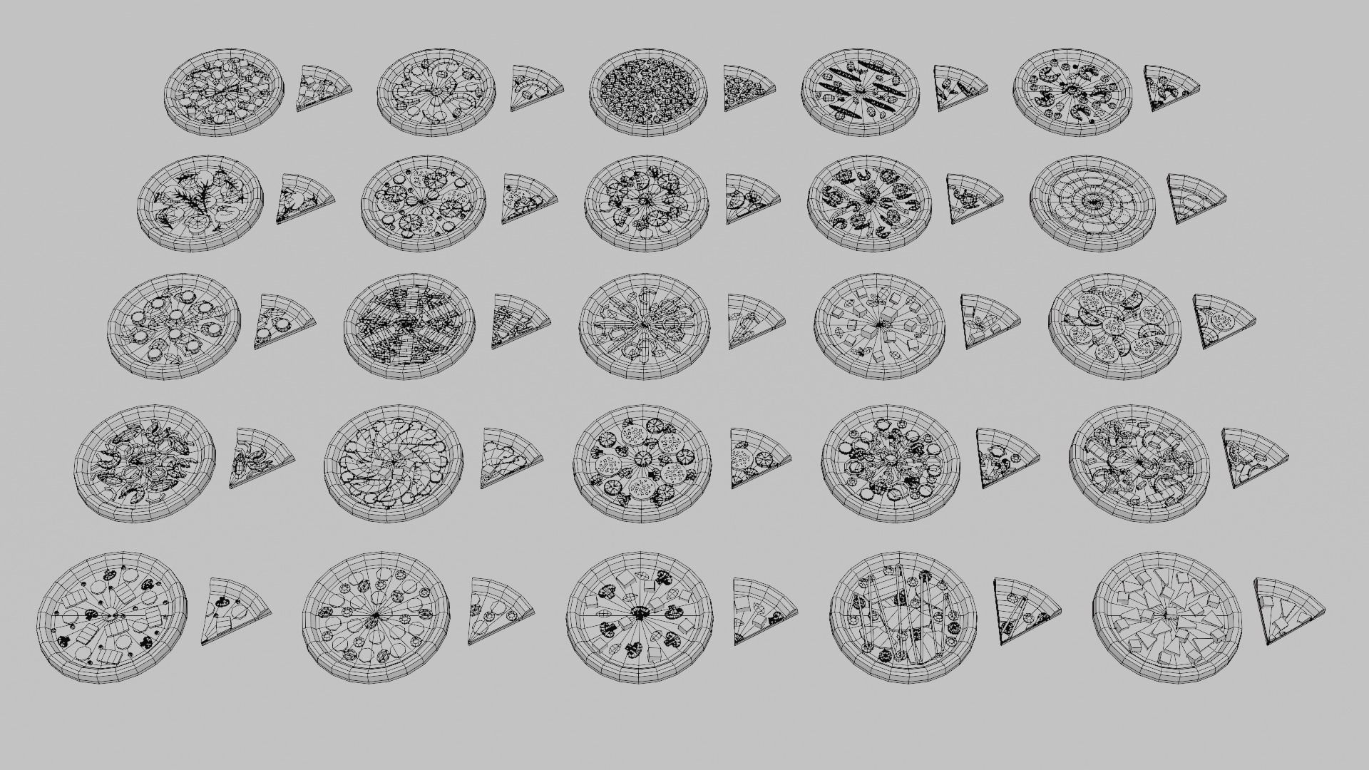 Pizza Pack Collection Low-poly 3D model_6