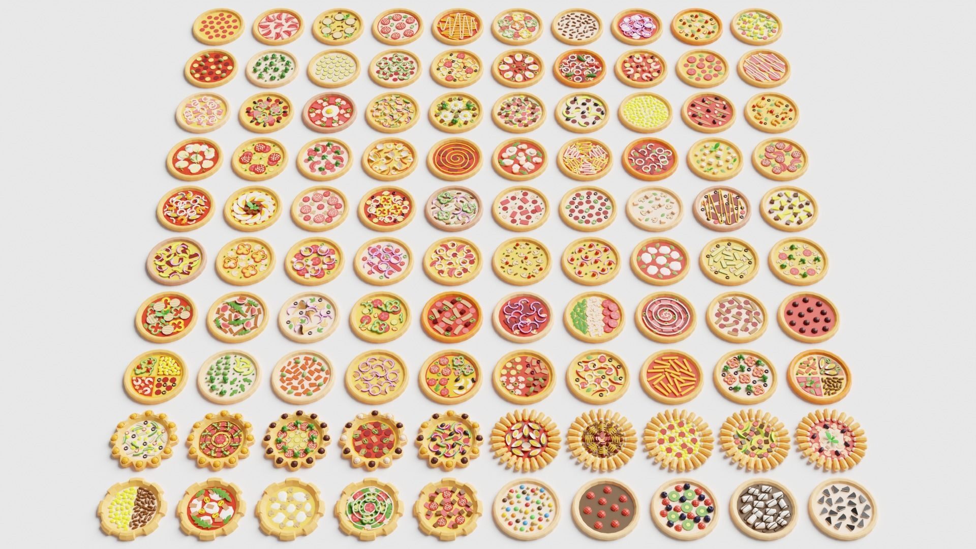 Pizza Pack Collection Low-poly 3D model_1