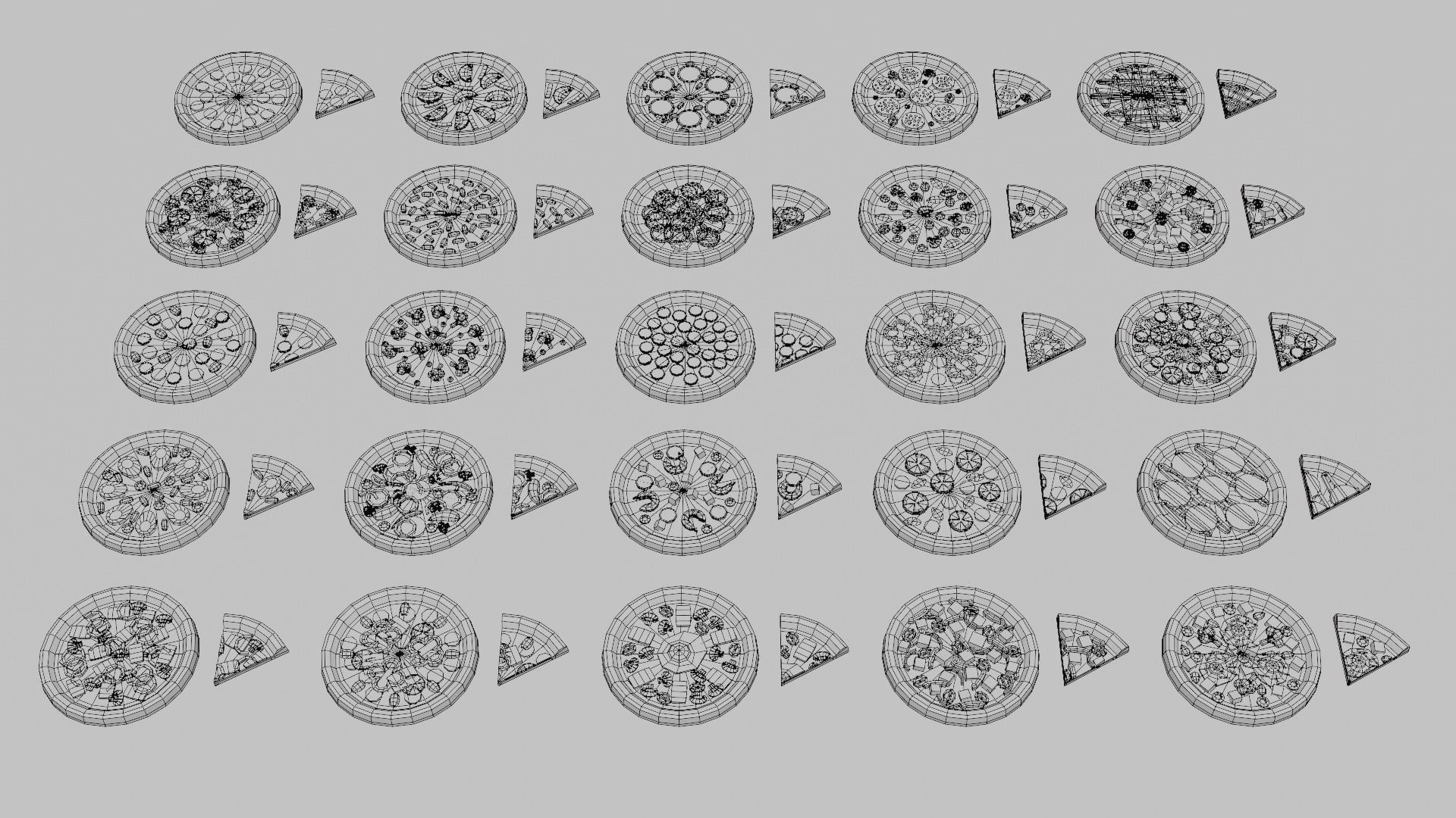 Pizza Pack Collection Low-poly 3D model_8