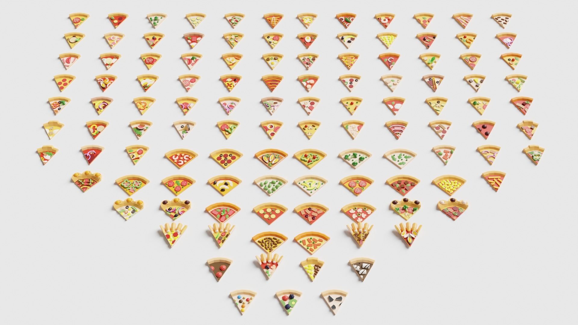 Pizza Pack Collection Low-poly 3D model_3