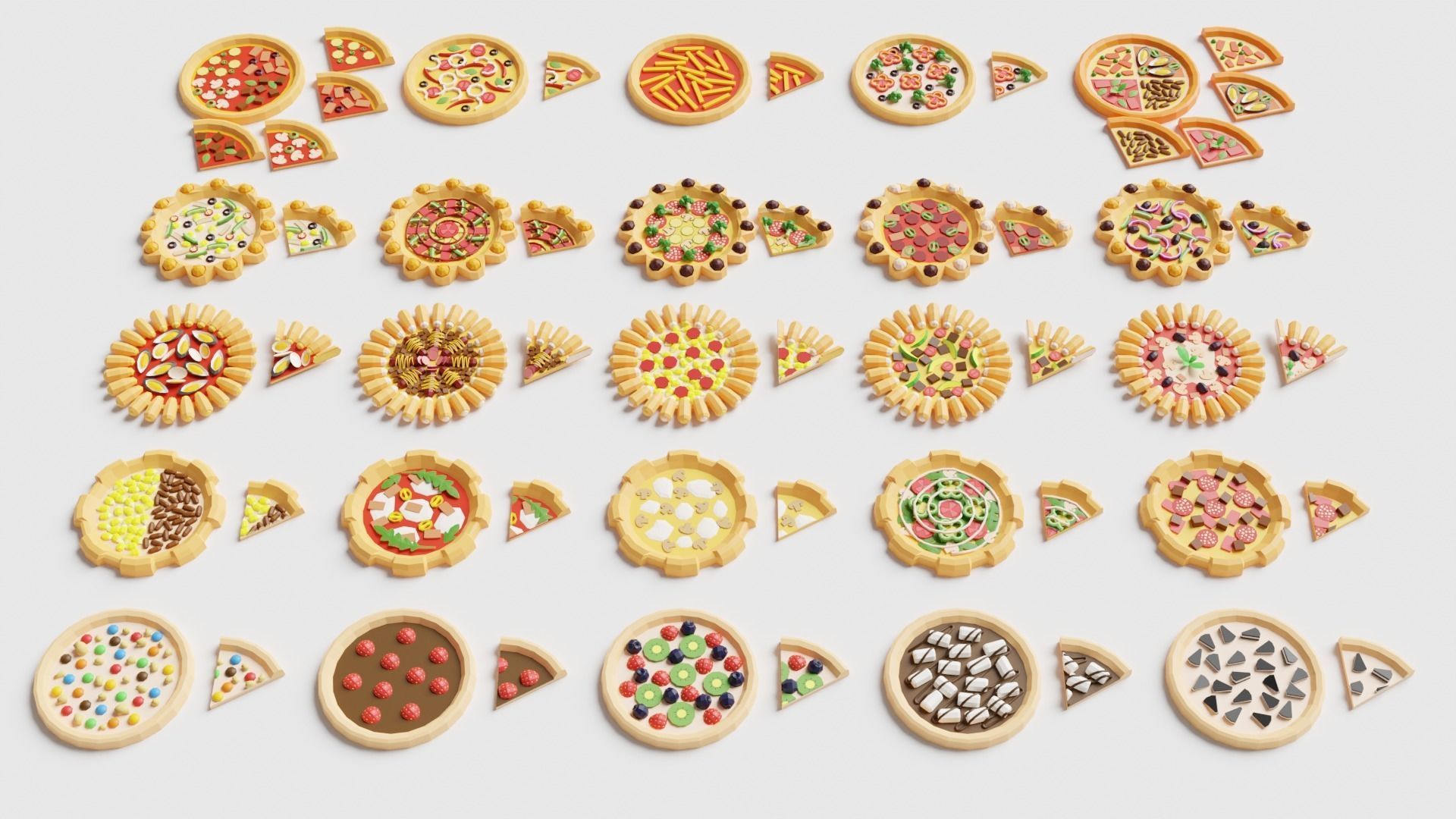 Pizza Pack Collection Low-poly 3D model_11