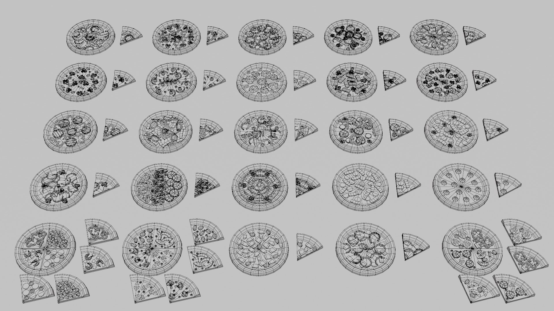 Pizza Pack Collection Low-poly 3D model_10