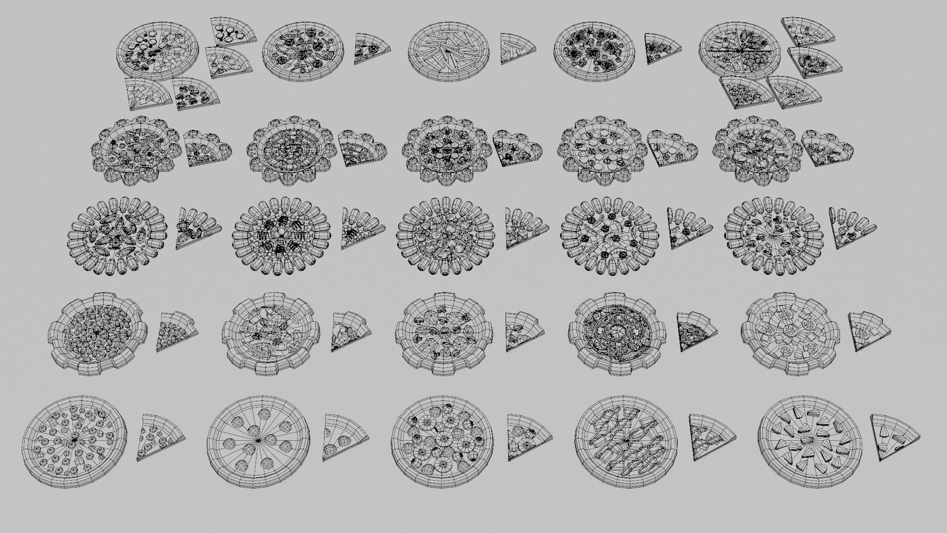 Pizza Pack Collection Low-poly 3D model_12