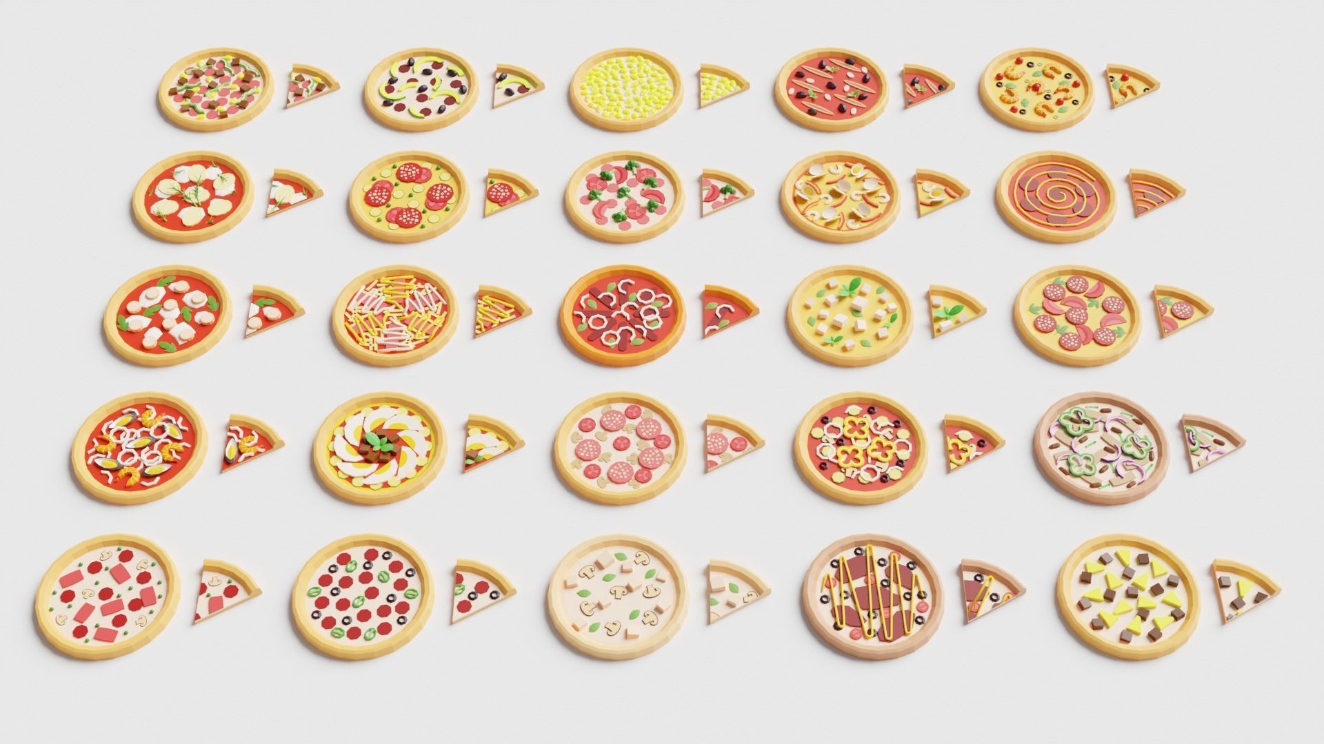 Pizza Pack Collection Low-poly 3D model_5