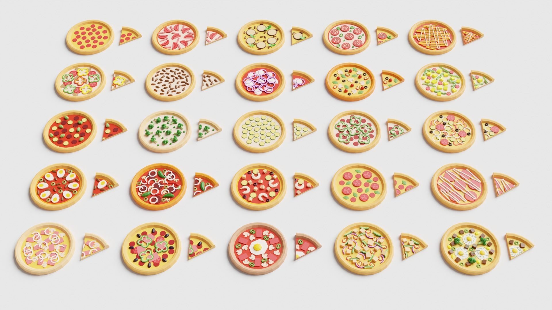 Pizza Pack Collection Low-poly 3D model_7