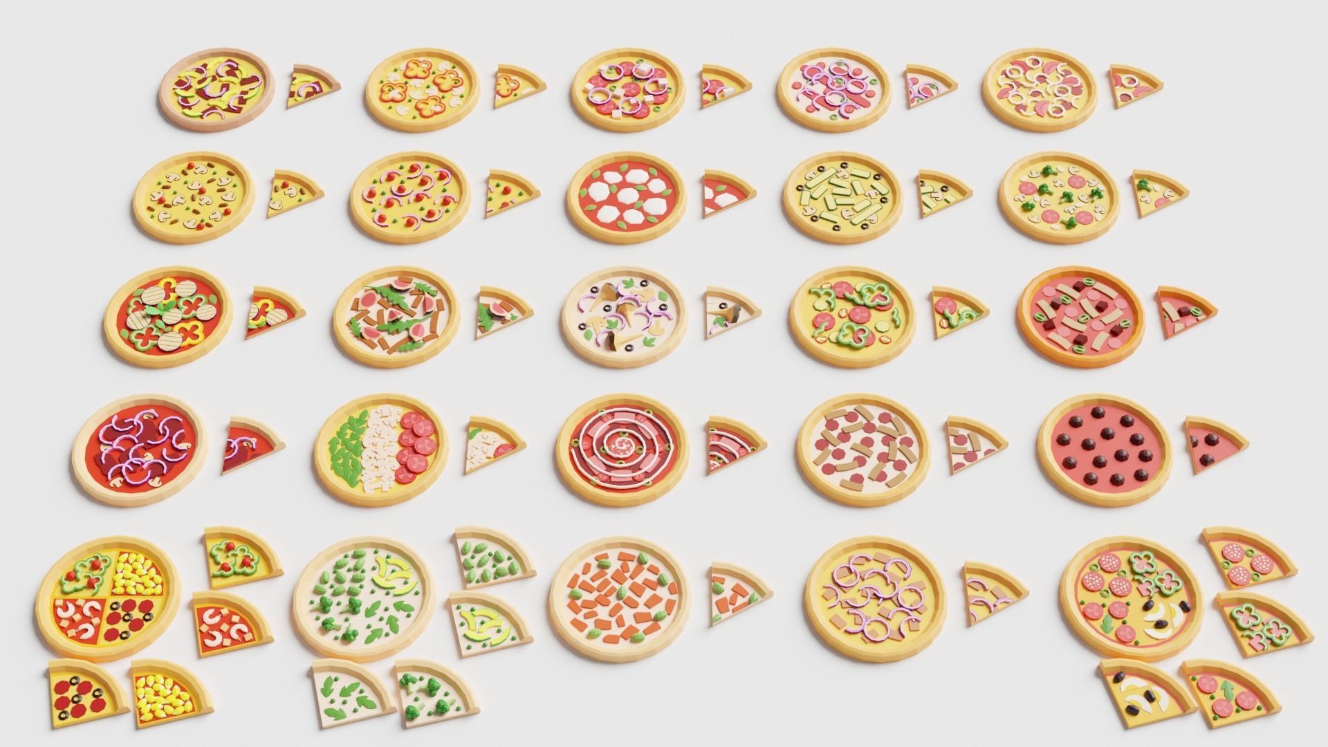 Pizza Pack Collection Low-poly 3D model_9