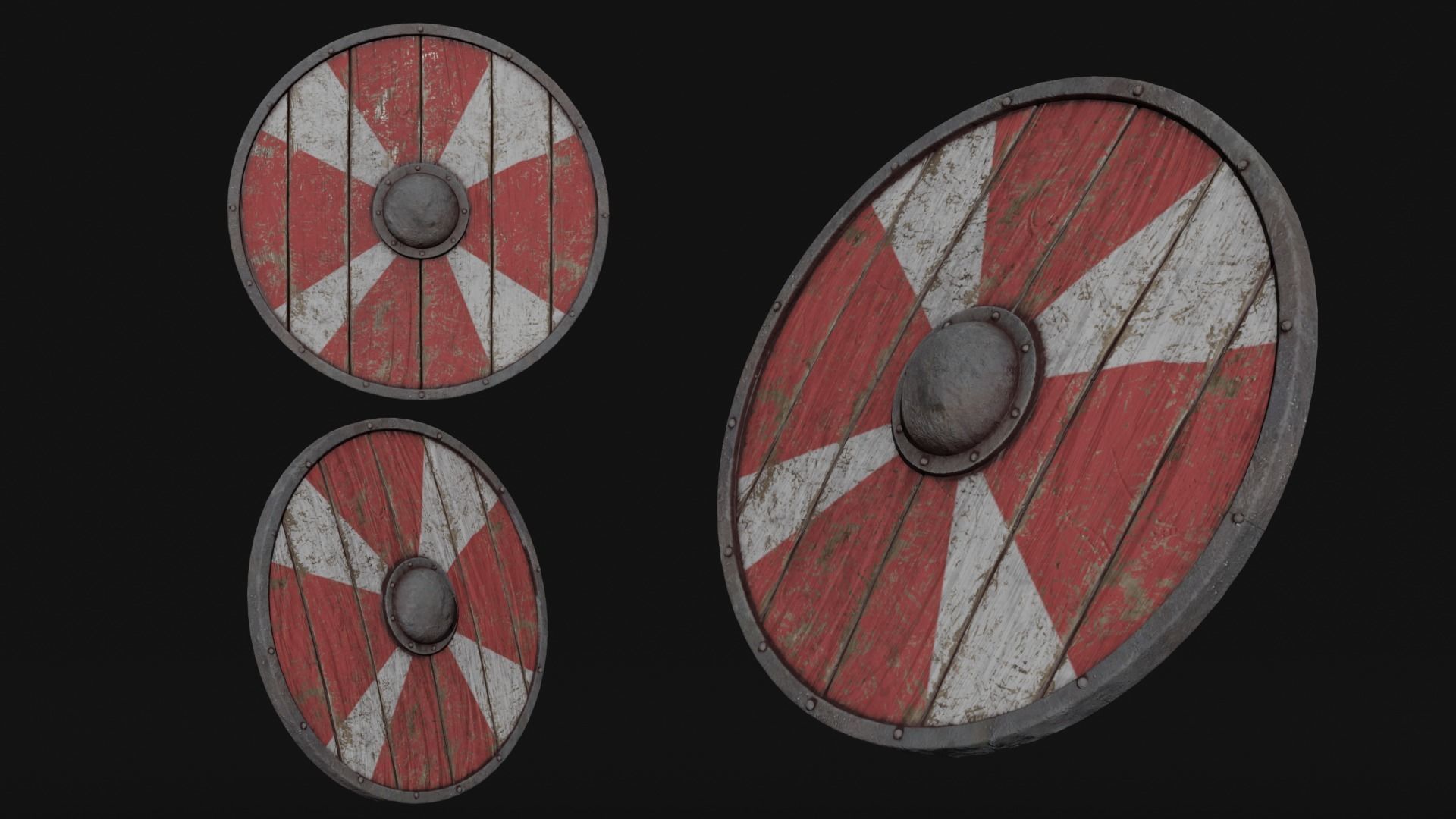 Viking Shield Low-poly 3D model_3
