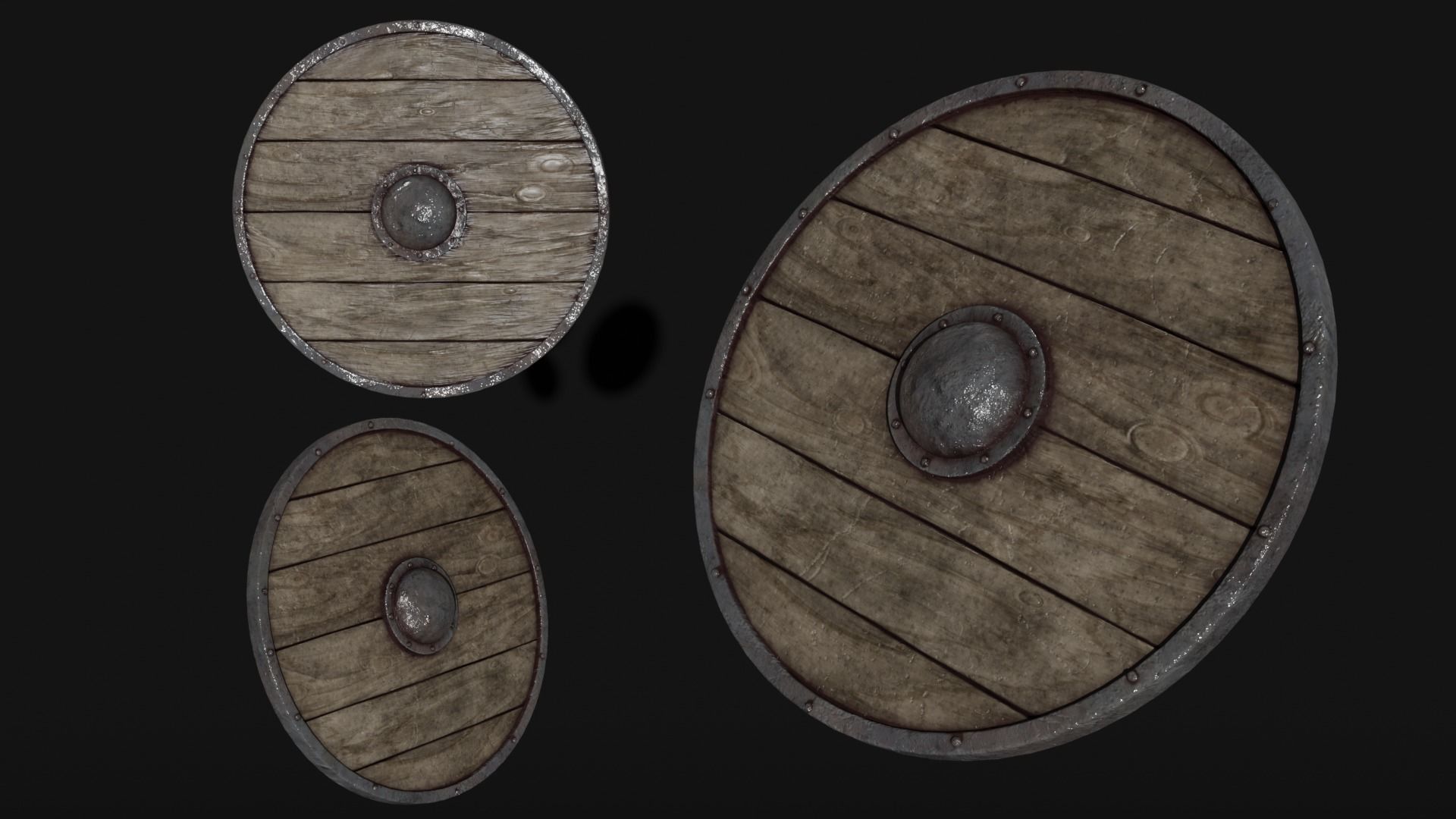Viking Shield Low-poly 3D model_4