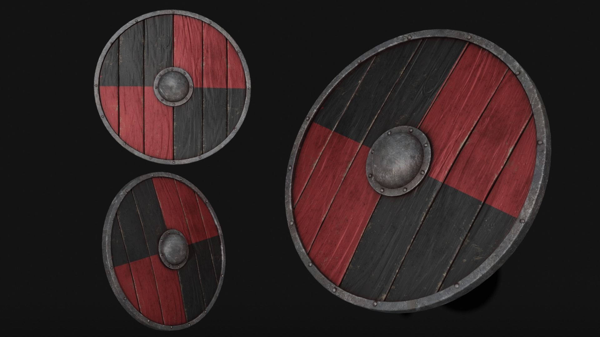 Viking Shield Low-poly 3D model_2