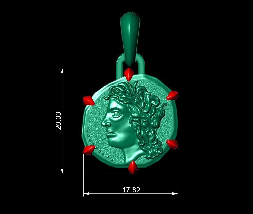 Virgo Zodiac Pendant 3D print model_6