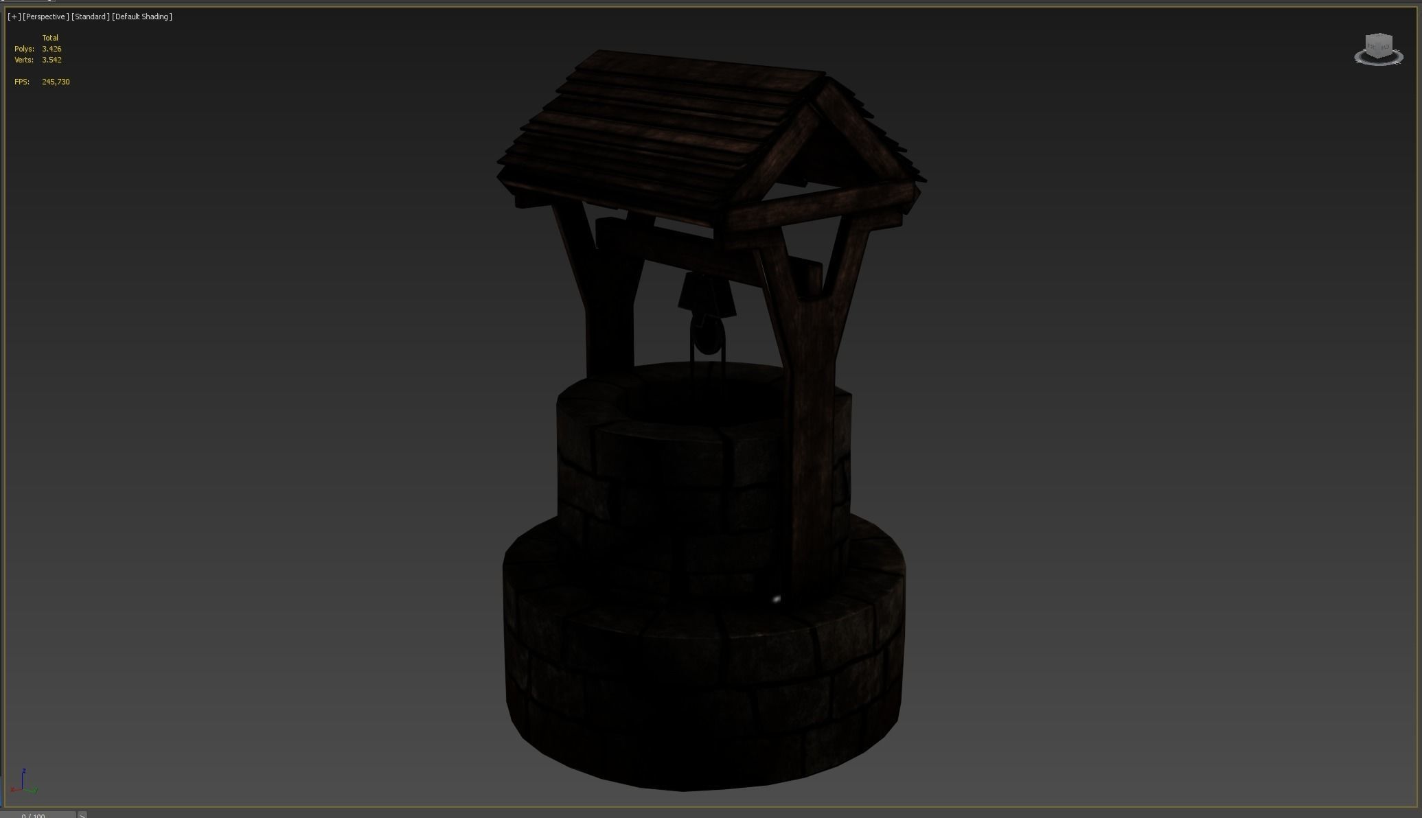 Wishing Well Low-poly 3D model_9