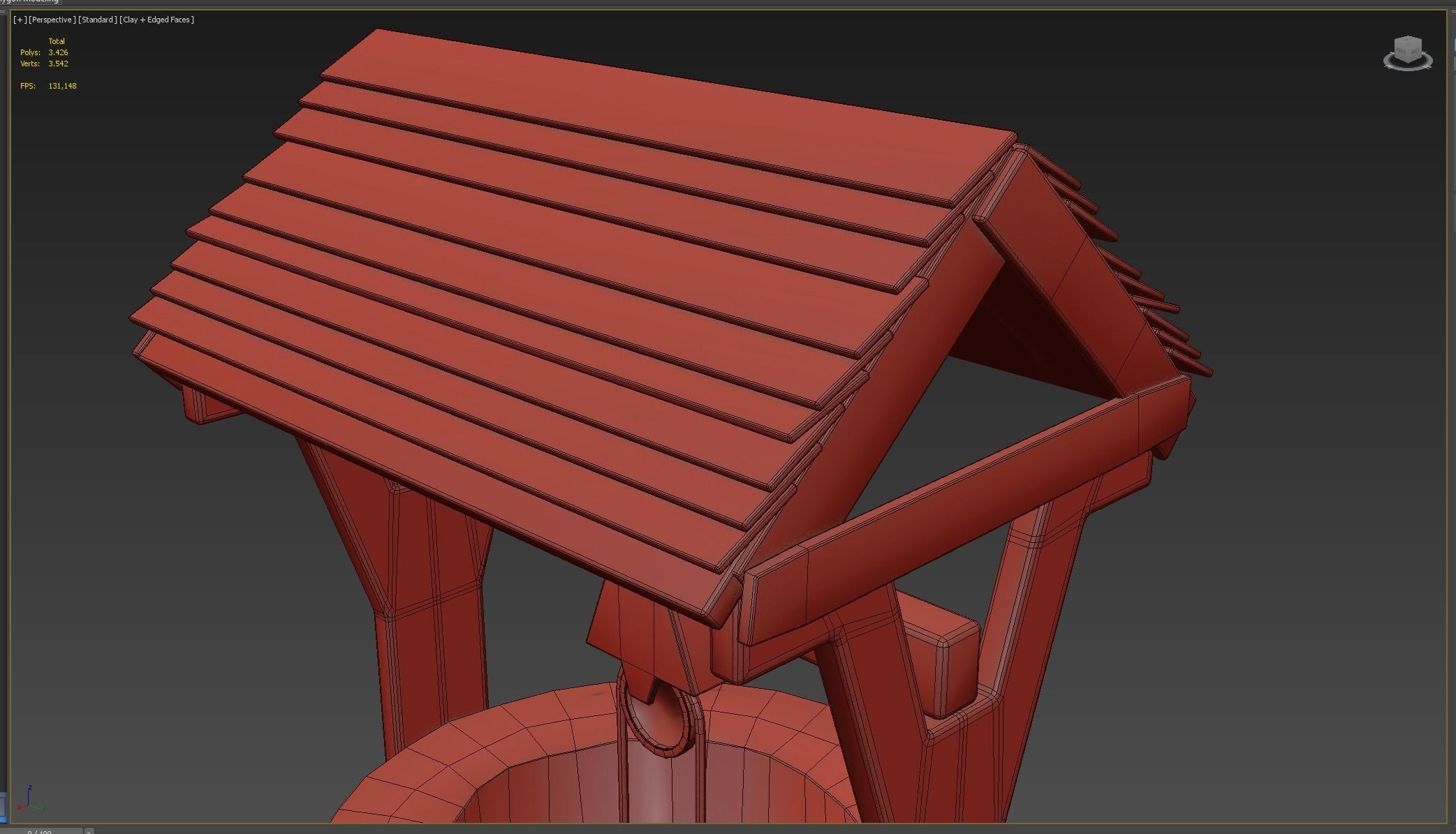 Wishing Well Low-poly 3D model_8