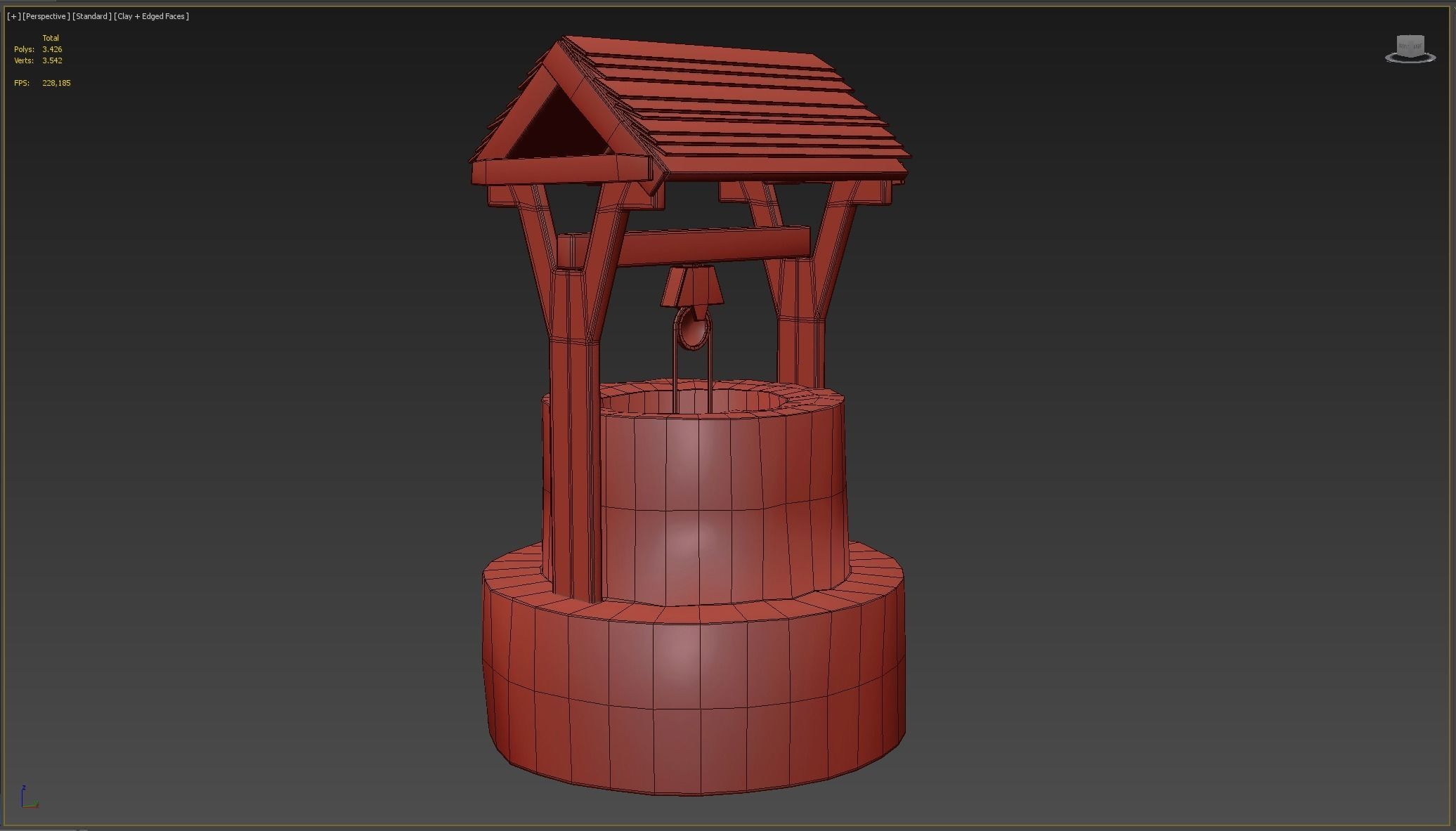Wishing Well Low-poly 3D model_5
