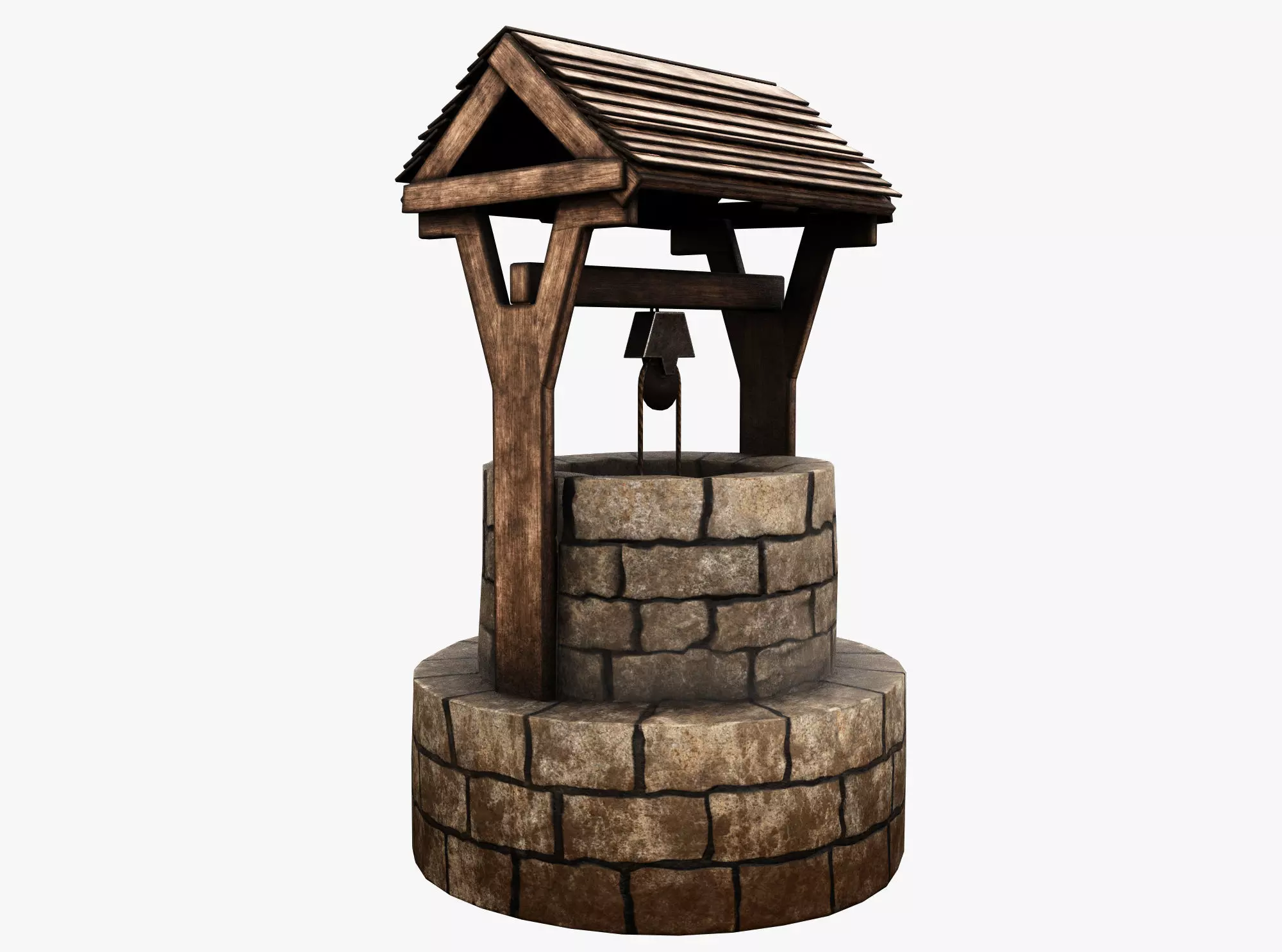 Wishing Well Low-poly 3D model_0