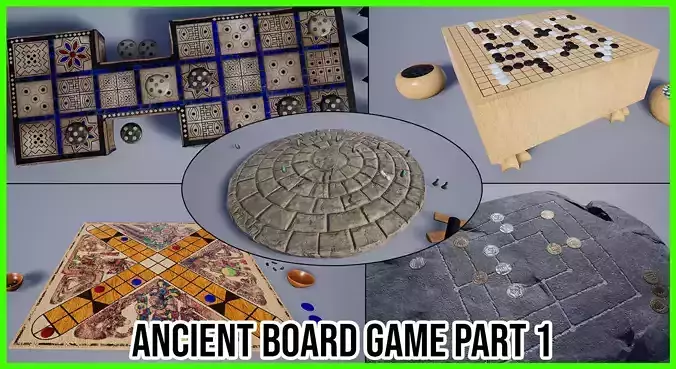 Ancient Board Games - Part 1 Low-poly 3D model