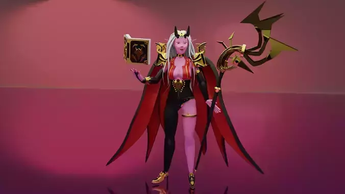 Devil Female Magician Low-poly 3D model