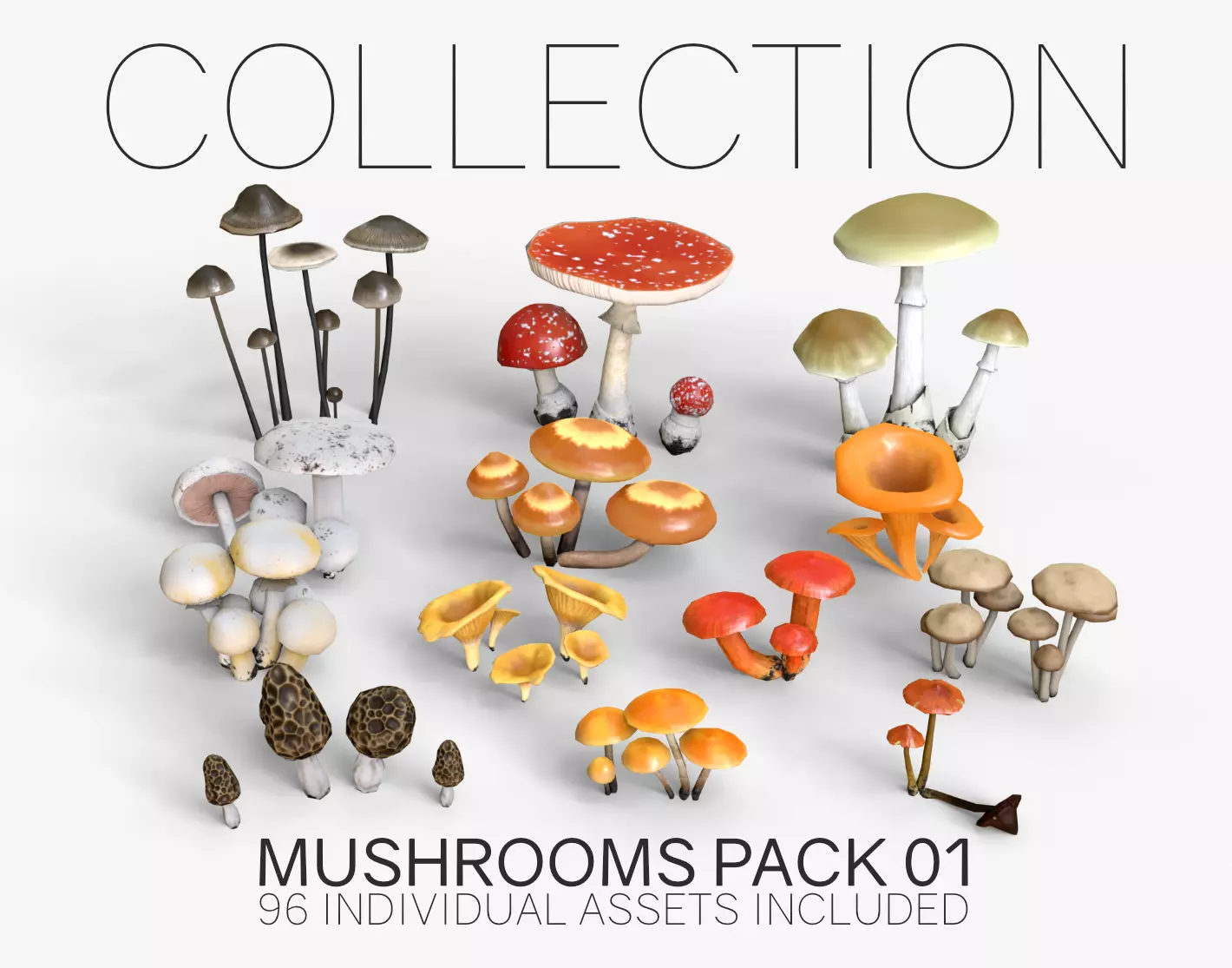 Mushrooms Pack 1 3D Model Collection_0