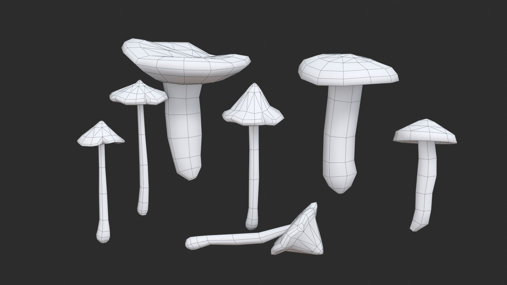 Mushrooms Pack 1 3D Model Collection_21