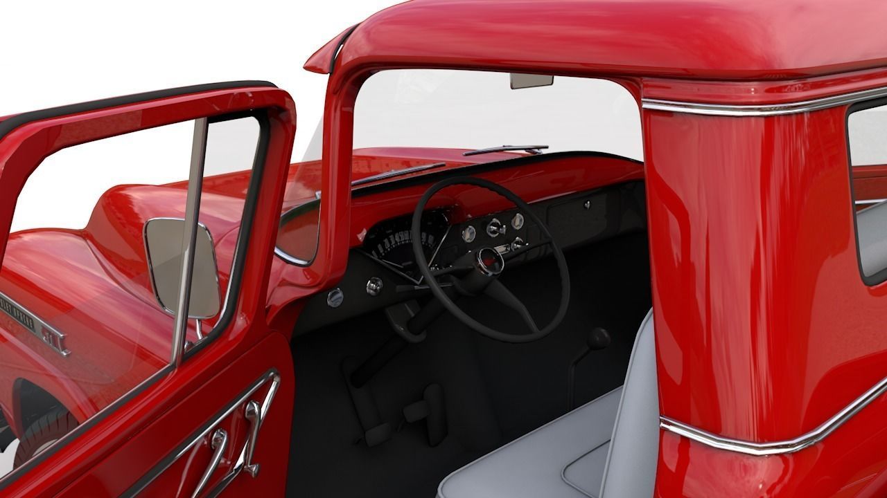 CHEVY 3100 APACHE PICKUP TRUCK FLEETSIDE 1958 3D model_15