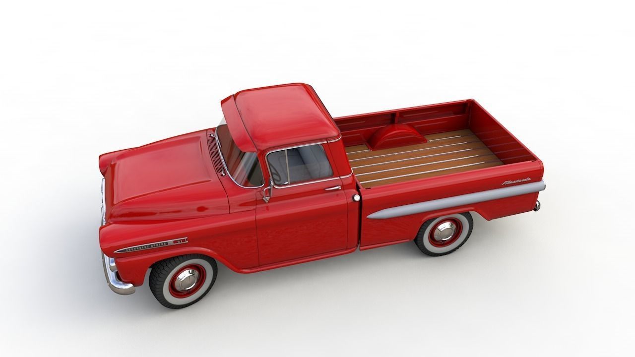 CHEVY 3100 APACHE PICKUP TRUCK FLEETSIDE 1958 3D model_8