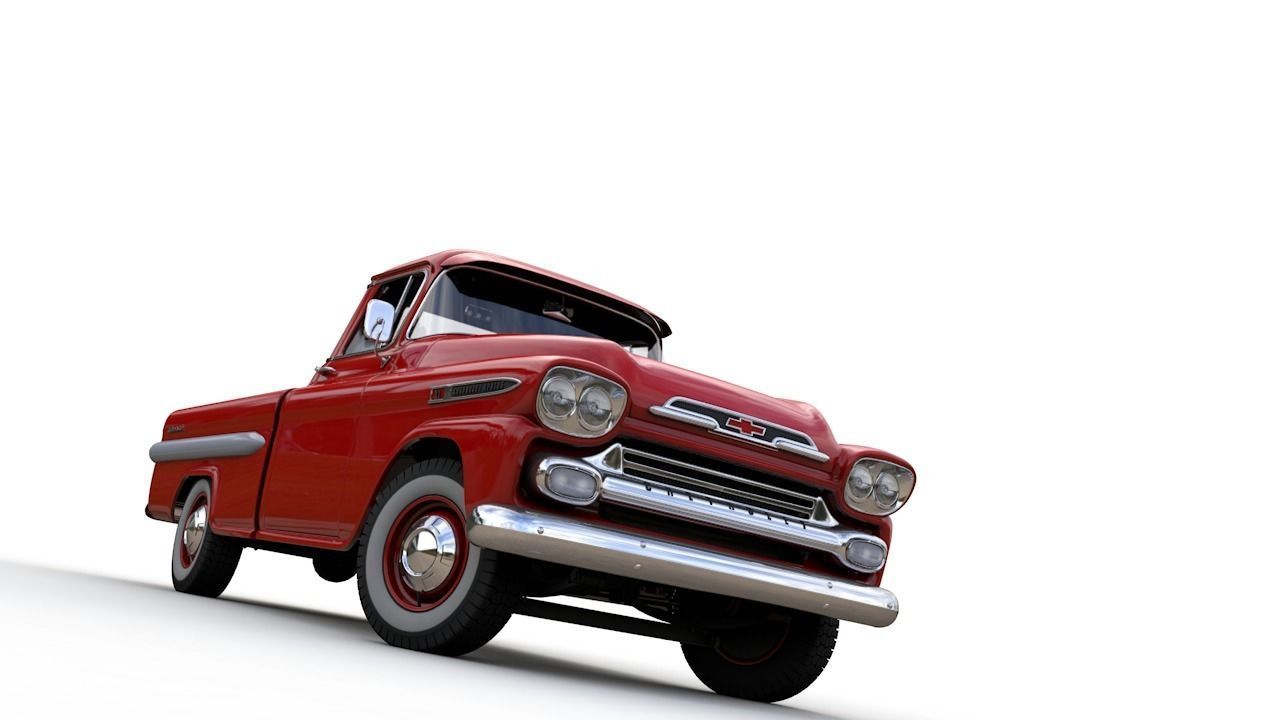 CHEVY 3100 APACHE PICKUP TRUCK FLEETSIDE 1958 3D model_12