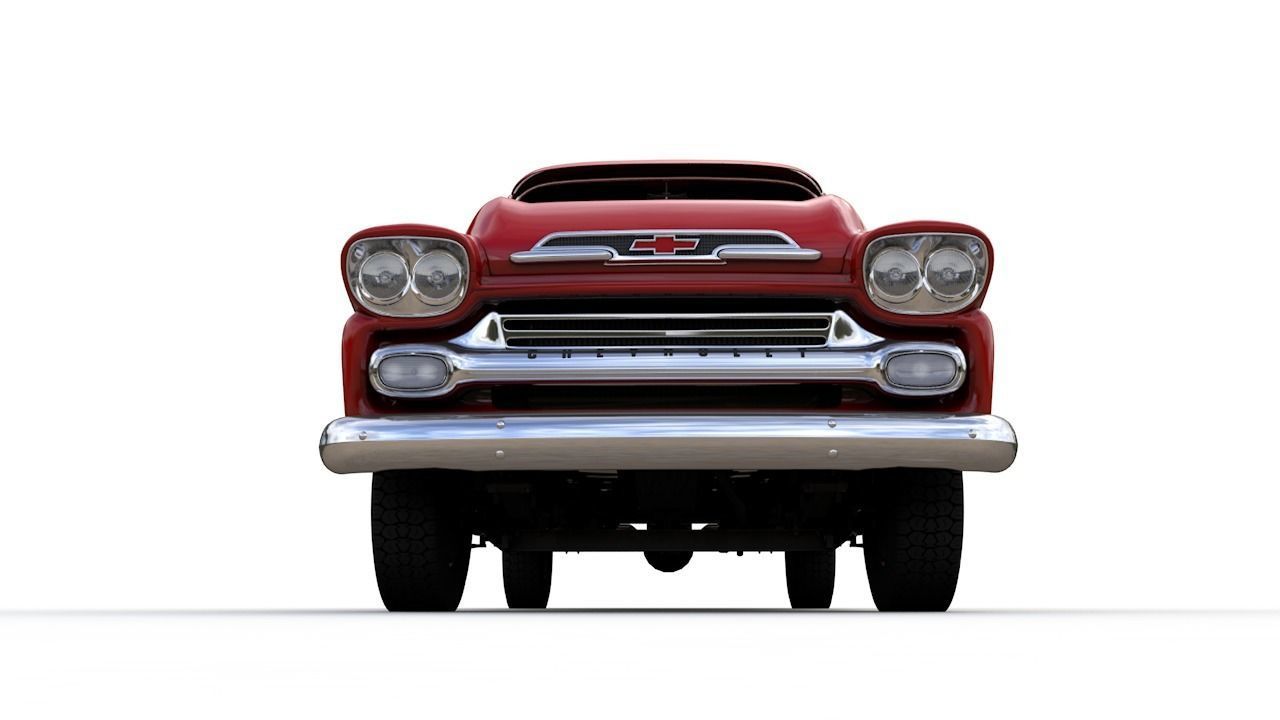 CHEVY 3100 APACHE PICKUP TRUCK FLEETSIDE 1958 3D model_14