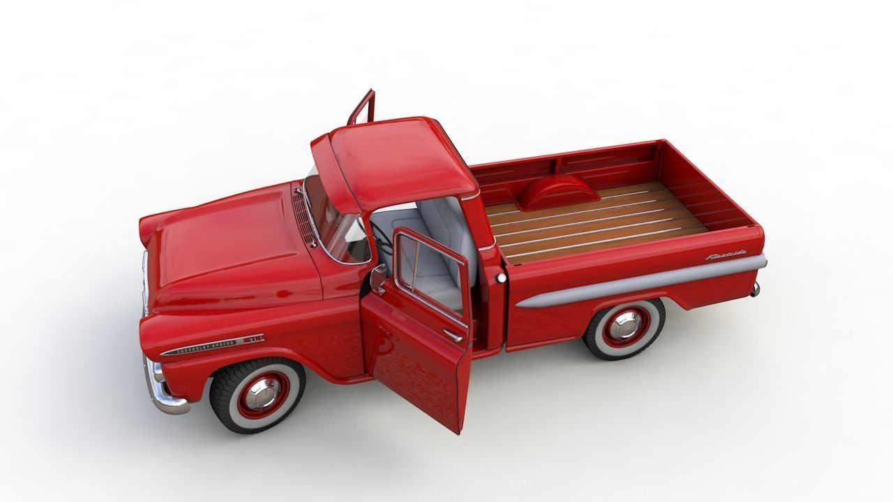 CHEVY 3100 APACHE PICKUP TRUCK FLEETSIDE 1958 3D model_9
