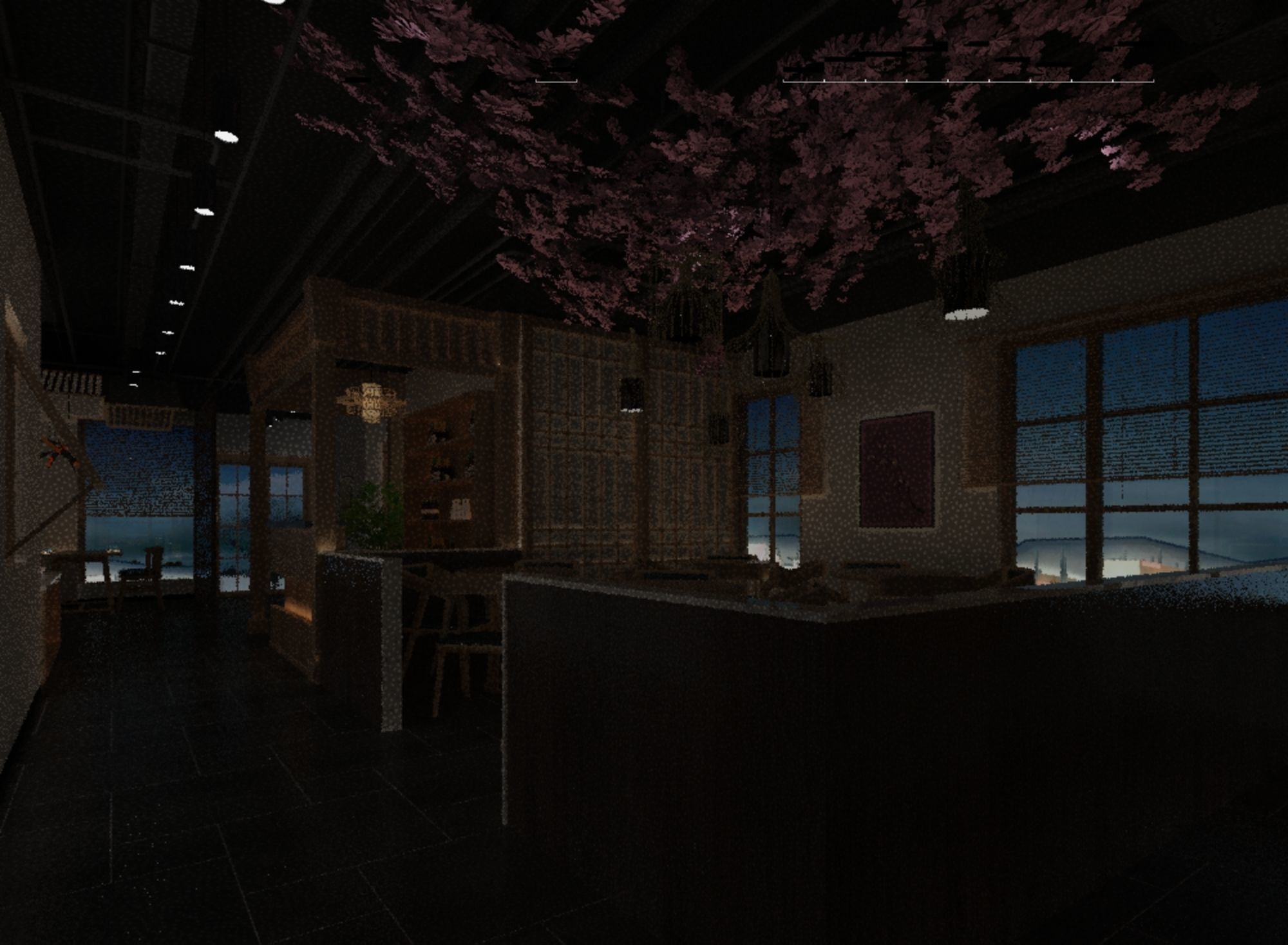 Modern restaurant 3D and vray rendering 3D model_4