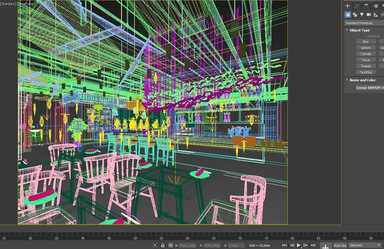 Modern restaurant 3D and vray rendering 3D model_5