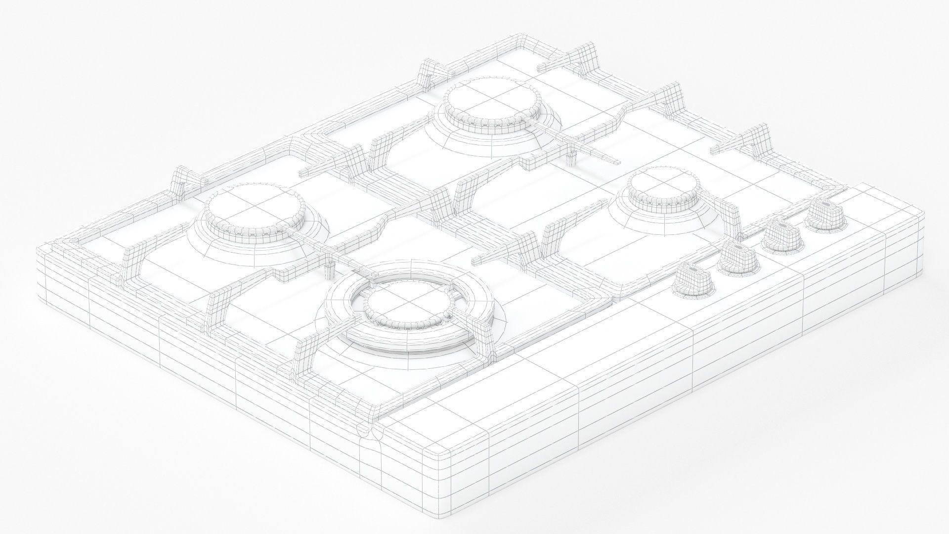 BLANCO 60cm 4 Burner Gas Cooktop - BCG64COM 3D model_15