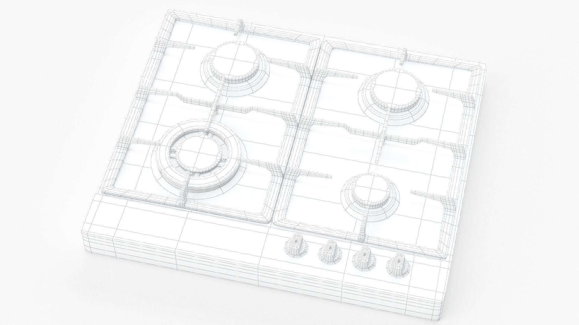 BLANCO 60cm 4 Burner Gas Cooktop - BCG64COM 3D model_8