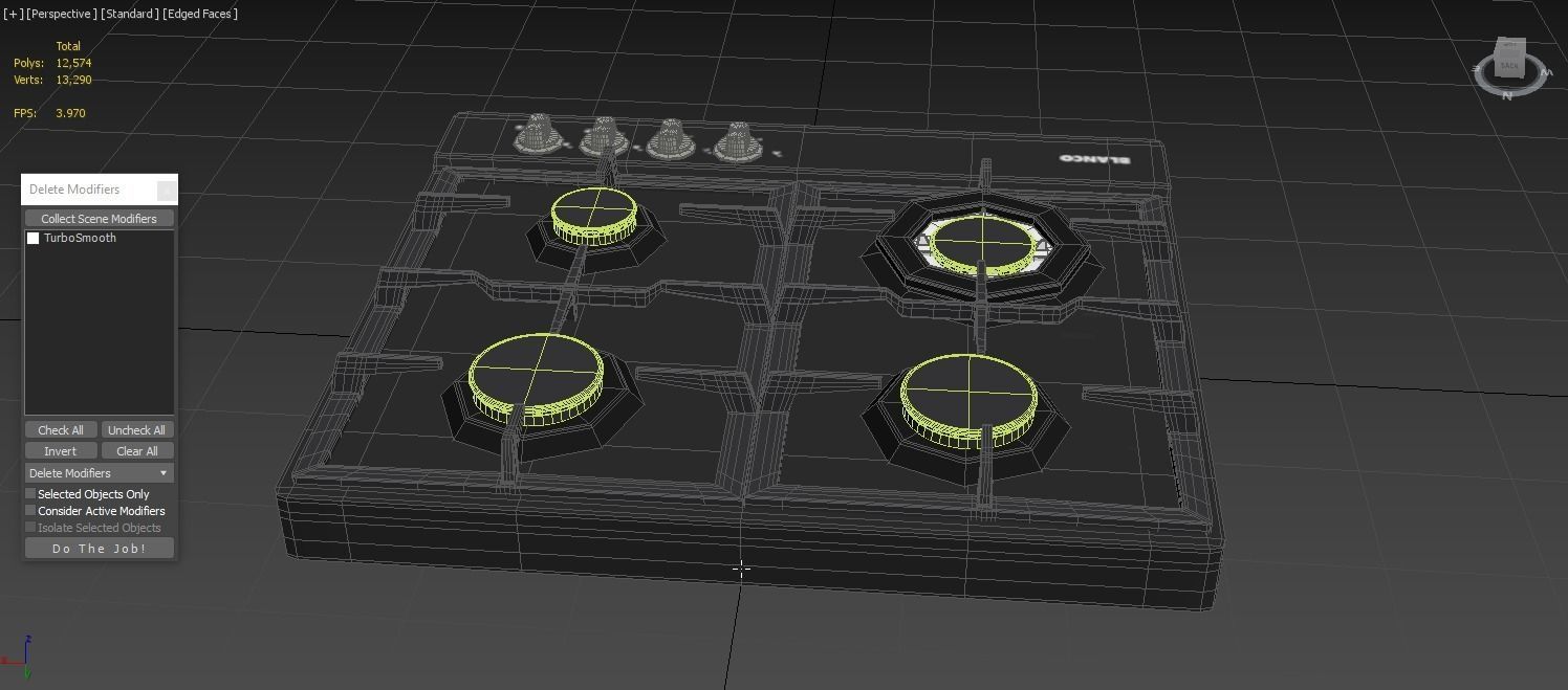 BLANCO 60cm 4 Burner Gas Cooktop - BCG64COM 3D model_6