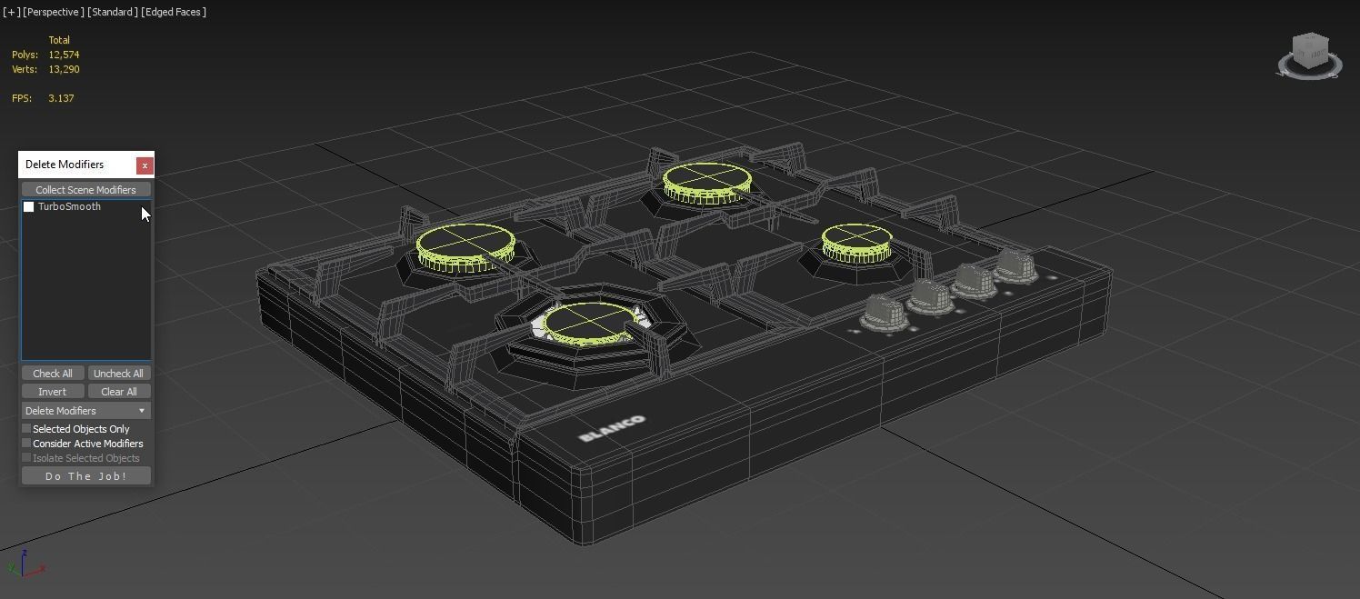 BLANCO 60cm 4 Burner Gas Cooktop - BCG64COM 3D model_3
