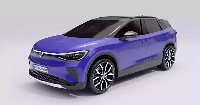 Volkswagen ID4 2022 Low-poly 3D model