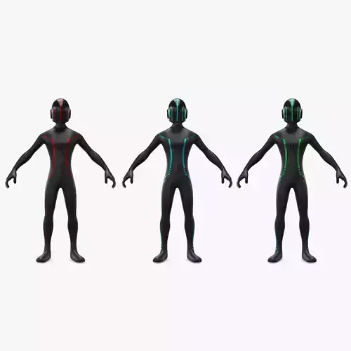 Tron Man Racer Low-poly 3D model