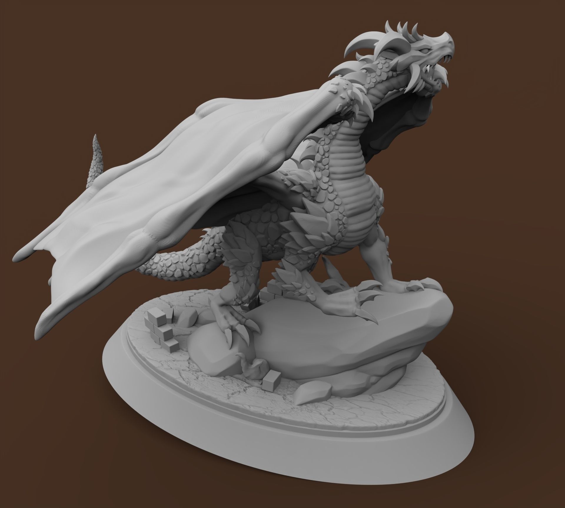 Classic occidental Dragon 3D print model_3