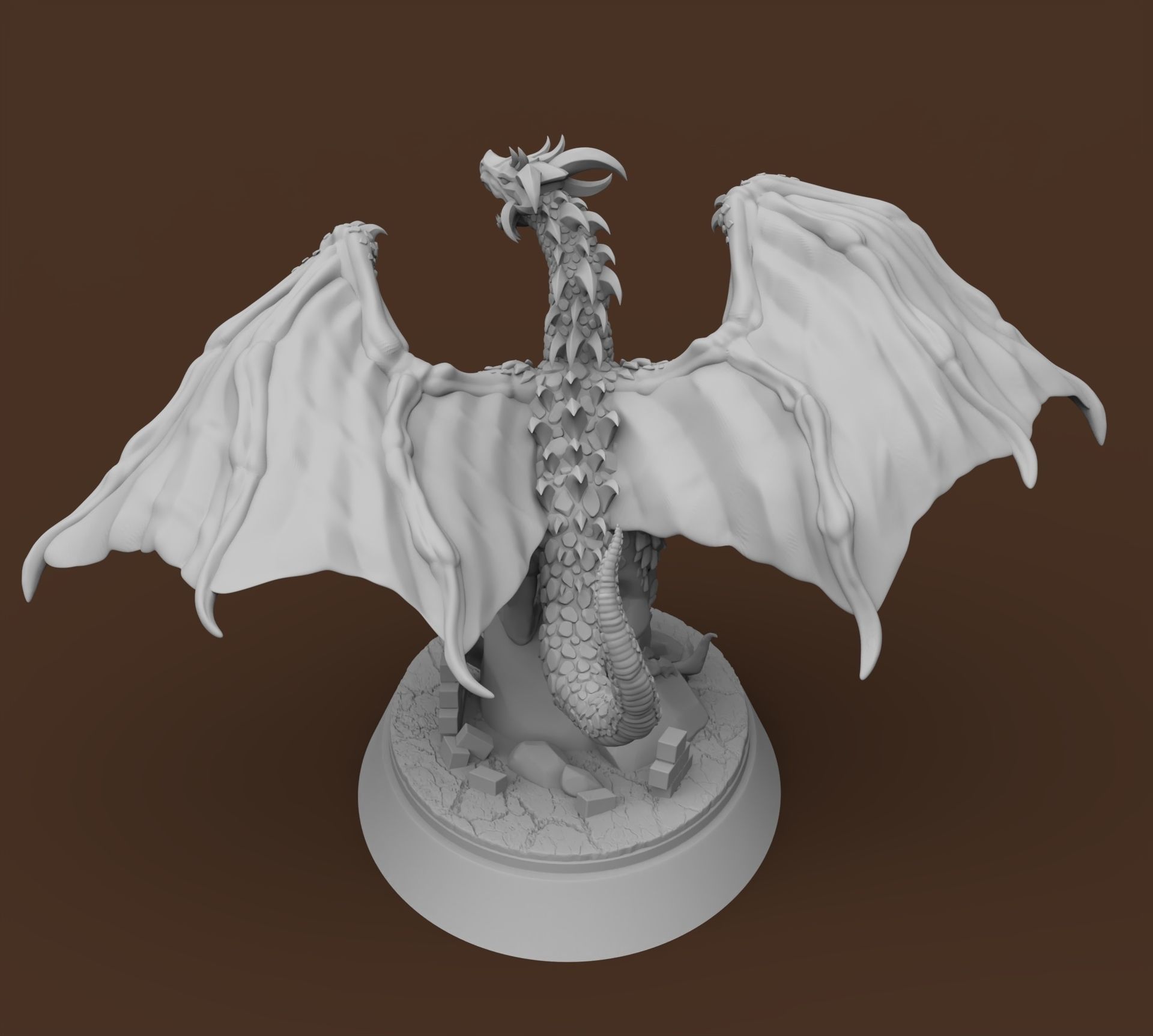 Classic occidental Dragon 3D print model_4