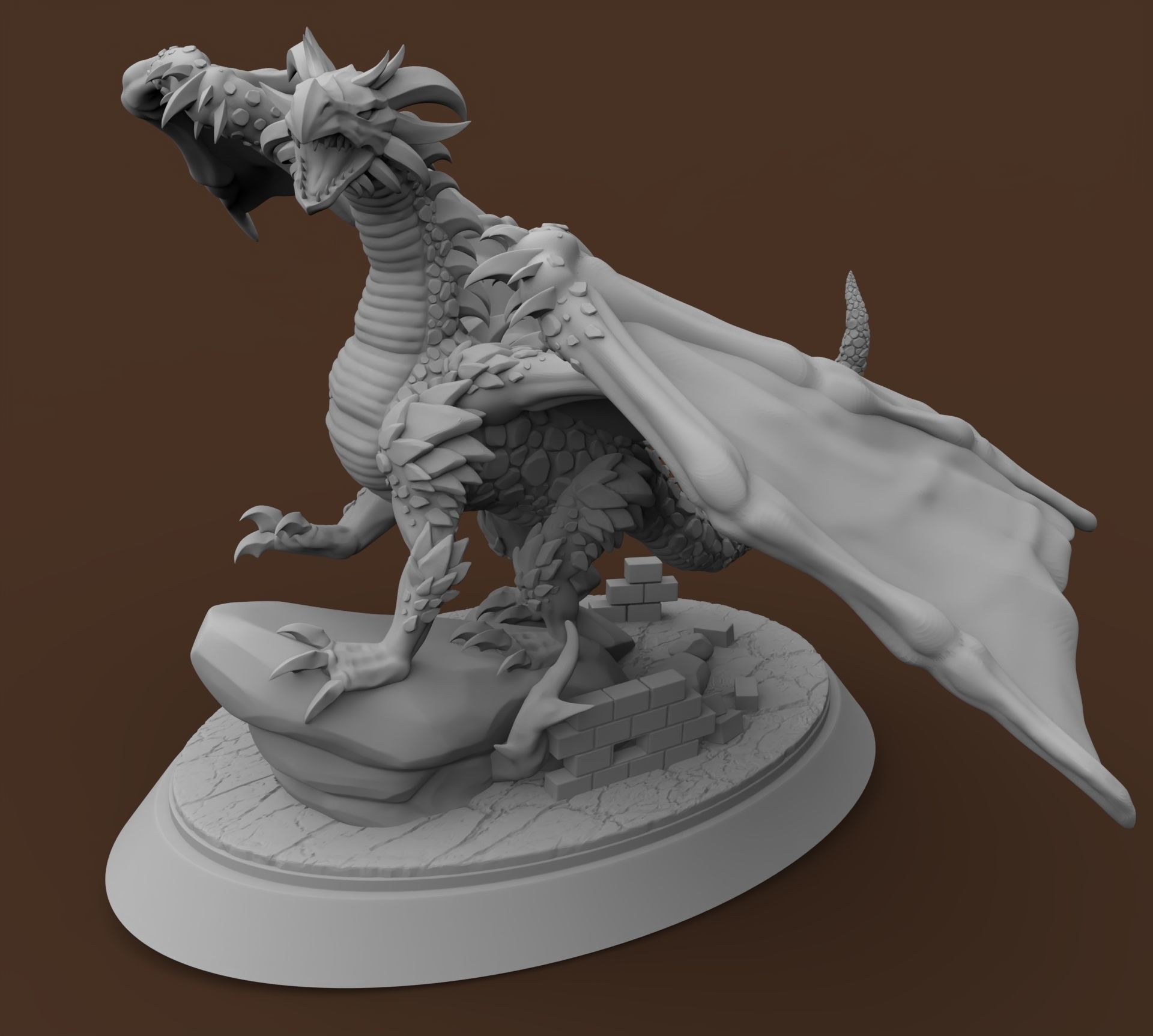 Classic occidental Dragon 3D print model_2
