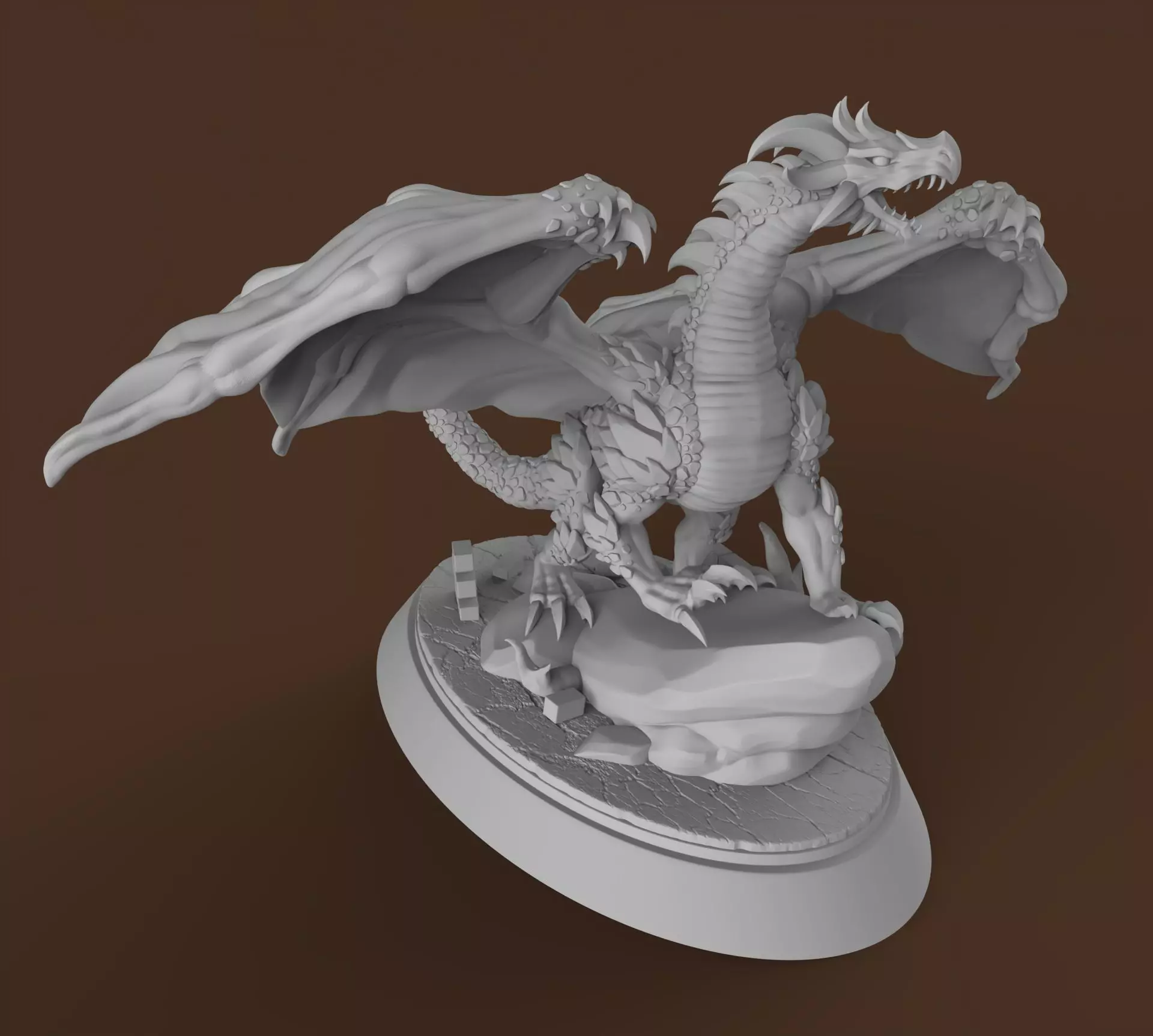 Classic occidental Dragon 3D print model_0