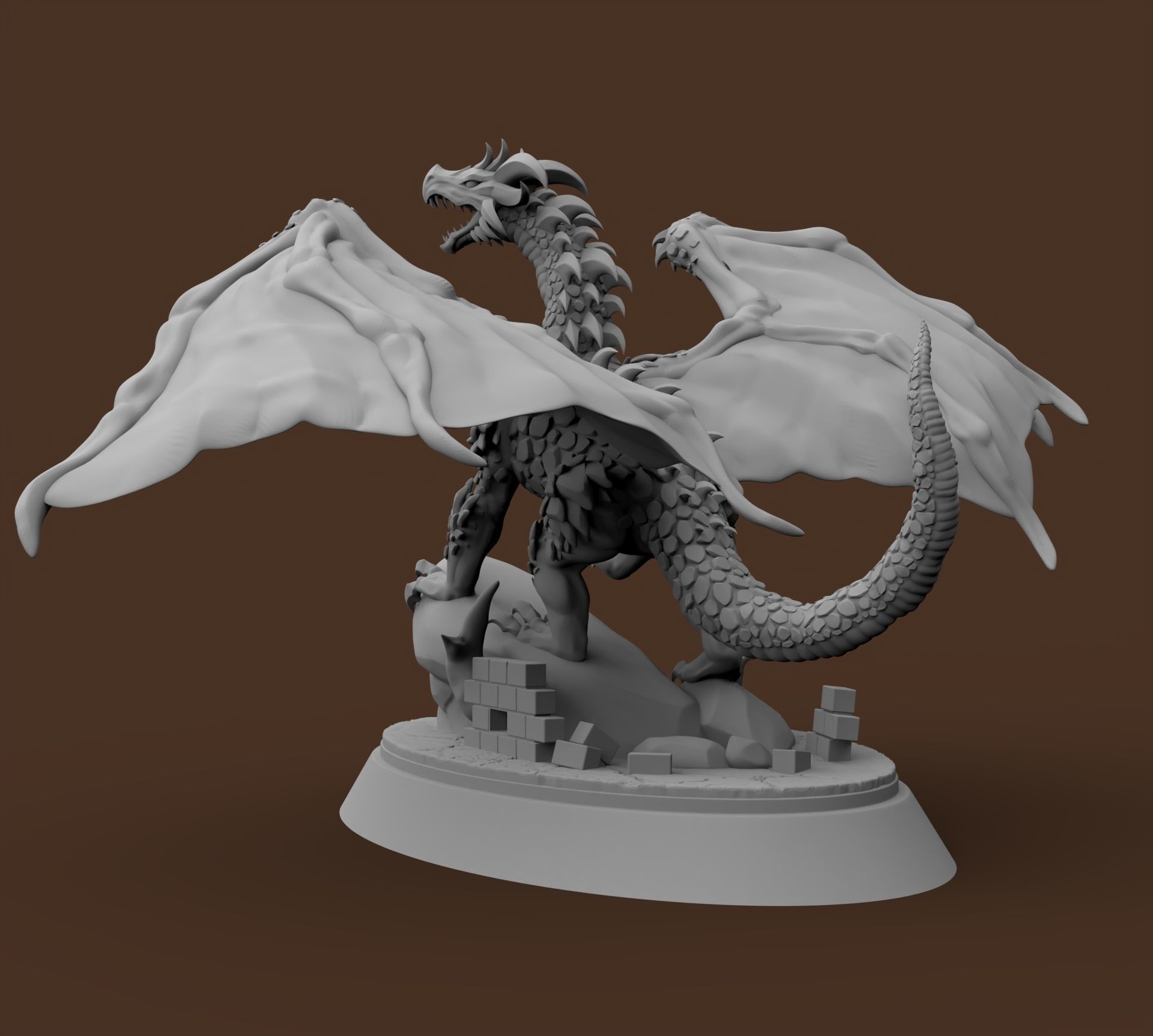 Classic occidental Dragon 3D print model_9