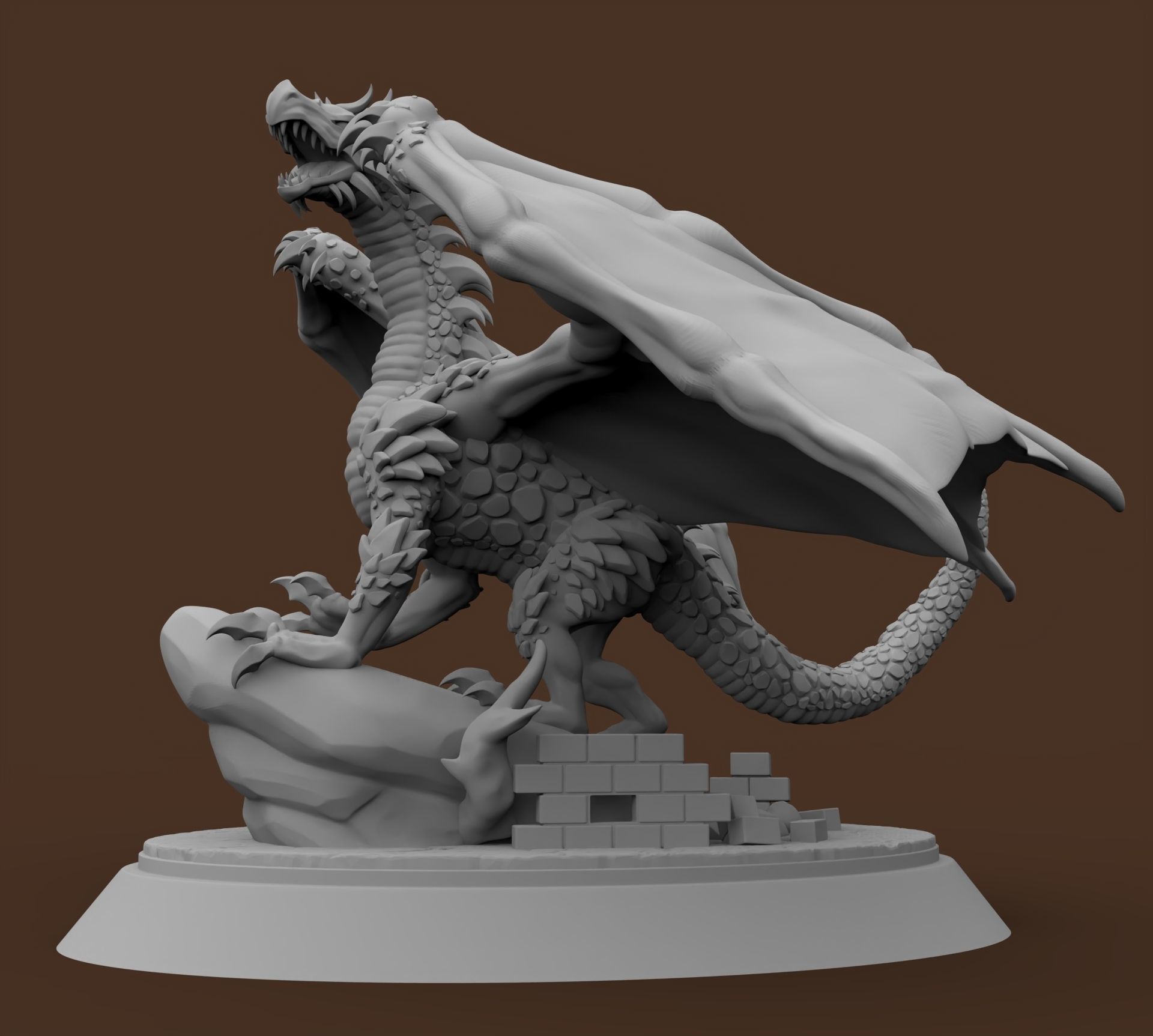 Classic occidental Dragon 3D print model_8