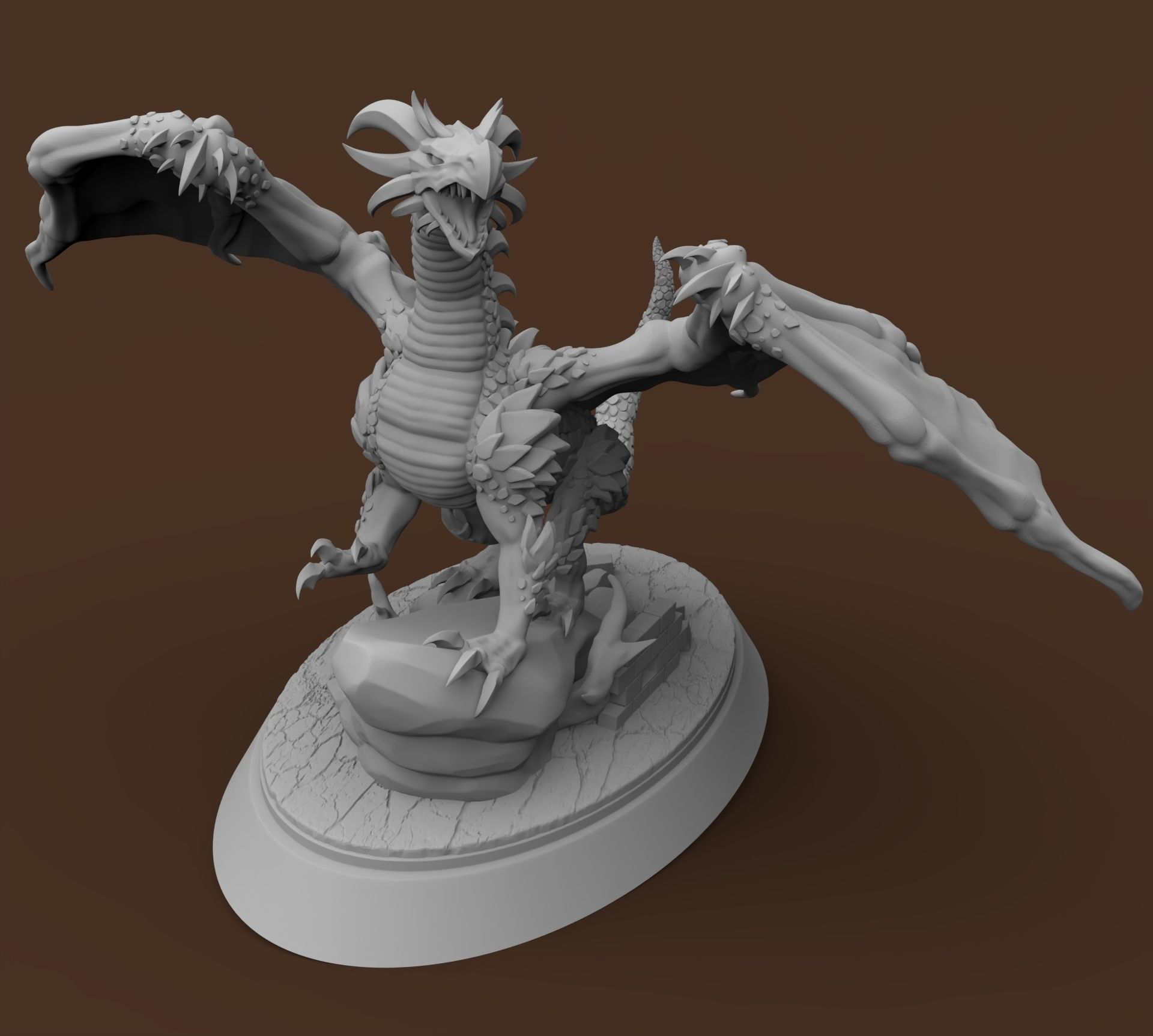 Classic occidental Dragon 3D print model_1