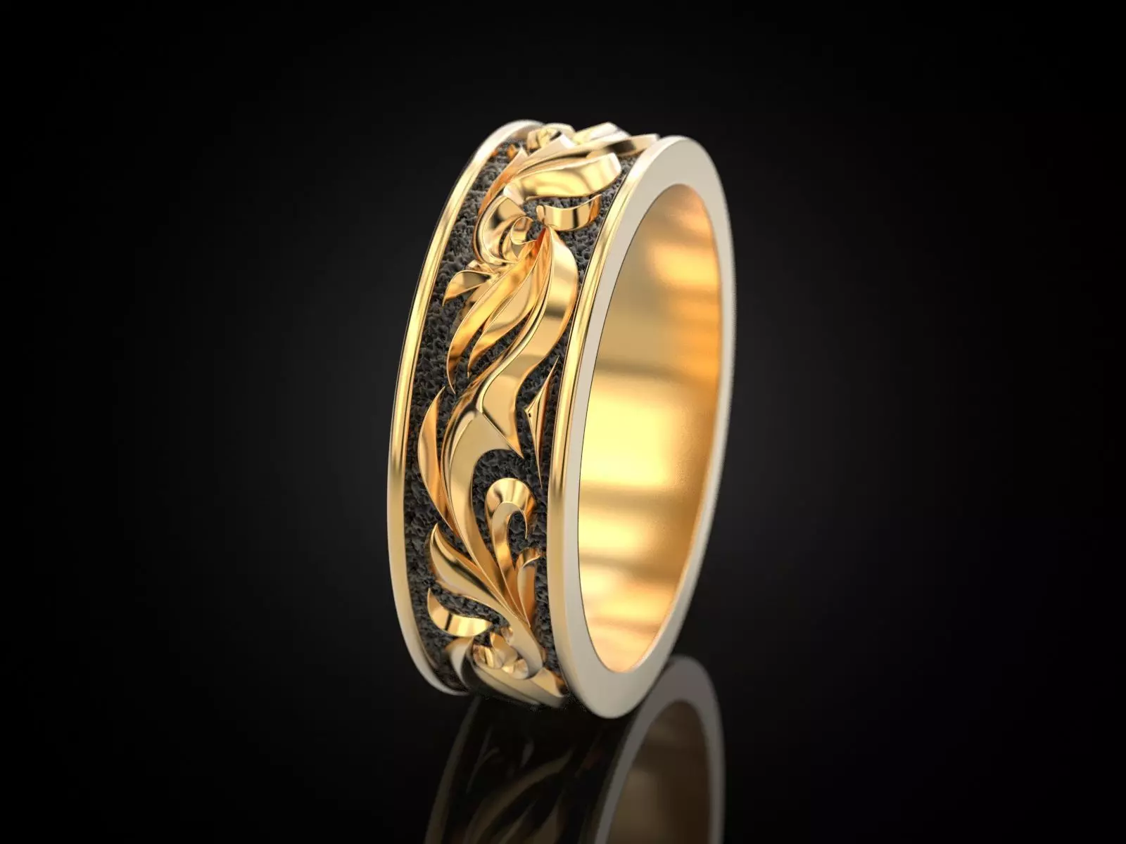 Ring with monogram pattern 3D print model
